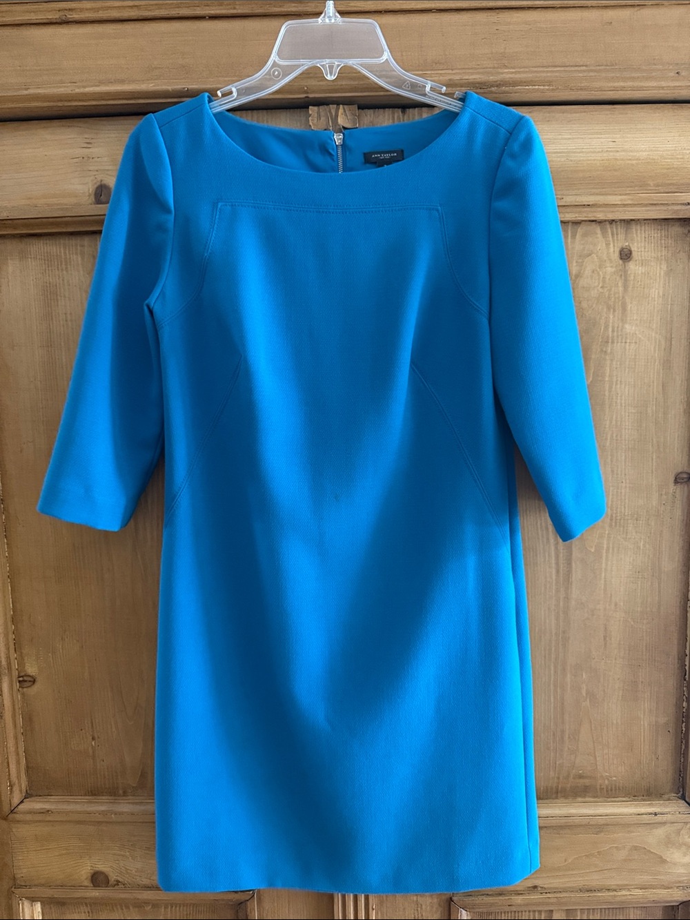 Ann Taylor Bright Blue Long Sleeve Sheath Dress Workwear